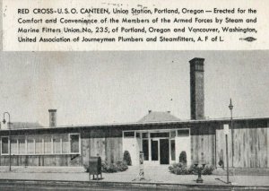 1940s Red Cross USO Canteen Union Station Portland, OR Postcard P70