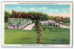 c1940 Bell's Tourist Camp Restaurant Dairy Texarcana Texas Advertising Postcard