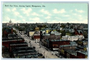 c1910 Birds Eye View Showing Capitol Montgomery Alabama Vintage Antique Postcard