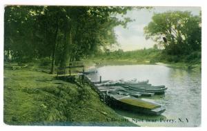 Silver Lake Assembly to Batavia, New York 1911 used Postcard, Perry Beauty Spot