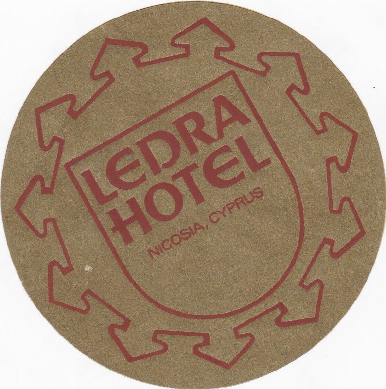 Cypress Nicosia Ledra Hotel Vintage Luggage Label lbl0891
