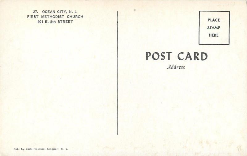 Ocean City New Jersey~First Methodist Church~East 8th Street~1950s