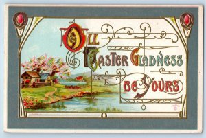 Tacoma WA Postcard Easter Gladness Flowers River Embossed 1916 Posted Antique