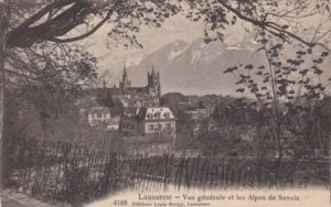 Switzerland Lausanne Vue generale et les Alpes de Savoie 1908