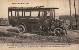 Chateau Thierry Aisne Economics Dept Bus WWI 1914 Postcard