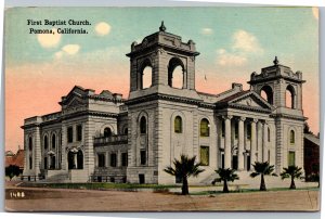 Postcard CA Pomona - First Baptist Church