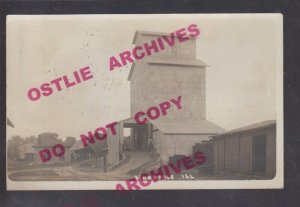 Hooppole ILLINOIS RPPC 1910 GRAIN ELEVATOR Farming nr Princeton Sterling Moline