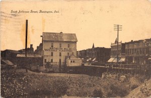 J64/ Huntington Indiana Postcard c1910 South Jefferson Street Mill Stores  138