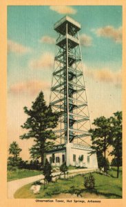 Vintage Postcard Observation Tower Hot Springs Arkansas C.J. Spencer Publiching