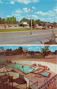 Yankton South Dakota 1972 Postcard Skyline Motel Swimming Pool