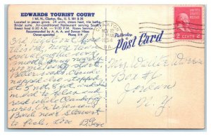 CLAXTON, Georgia GA ~ Roadside EDWARDS TOURIST COURT 1954 Linen Postcard