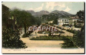 Old Postcard Menton Gardens