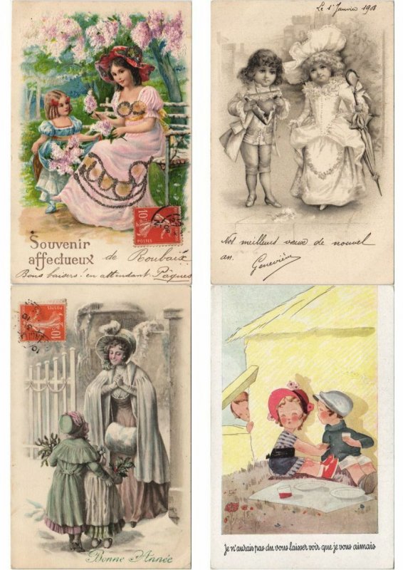 CHILDREN REAL PHOTO AND ARTIST SIGNED 75 Vintage Postcards (L2971)