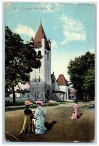 1909 M.E. Church Exterior Building Waukesha Wisconsin Vintage Antique Postcard