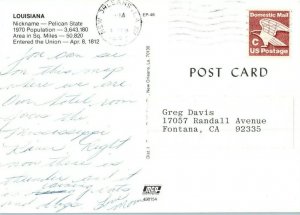 Multi View Map Louisiana Postcard Posted 1982