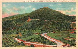 Vintage Postcard Skyline View Drive Mary's Rock Mountain Near Panorama Virginia