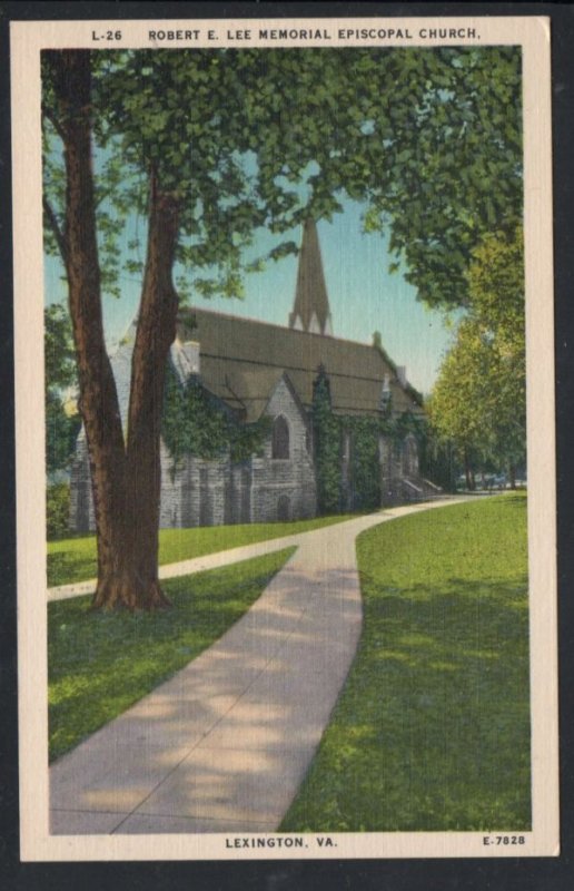 Virginia colour PC Robert E. Lee Memorial Church Lexington, Va. unused