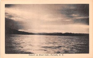 Sunset on Hunt Lake Corinth, New York Postcard