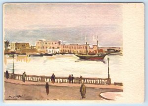 TRIPOLI Libya artist signed Massimo Quaglino 4x6 Postcard