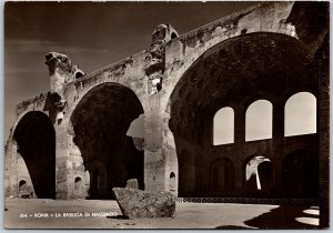 Roma La Basilica Di Massenzio Rome Italy Real Photo RPPC Postcard