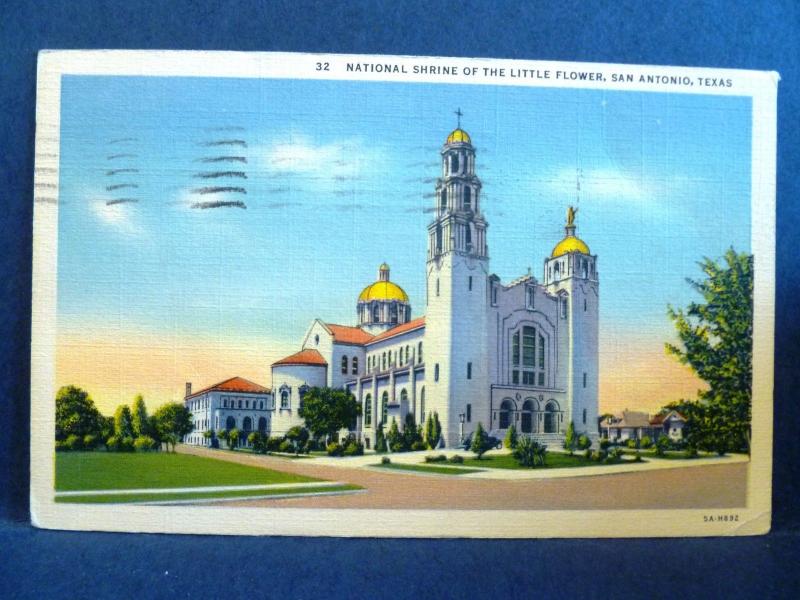 Postcard TX San Antonio National Shrine of the Little Flower #2