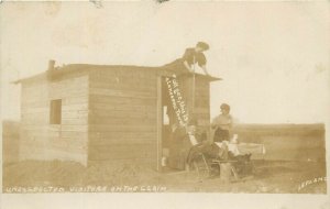 Unexpected visitors on the Claim real photo by Leeland Art Co. South Dakota USA 