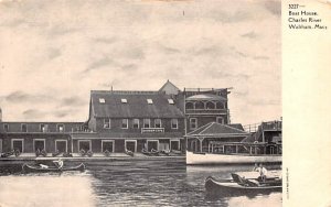 Boat House, Charles River Waltham, Massachusetts Postcard
