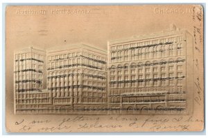 1906 Auditorium Hotel Annex Chicago Illinois Embossed Vintage Antique Postcard