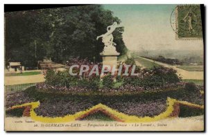 Postcard Old St Germain en Laye Prospect Terrace Torrent Statue