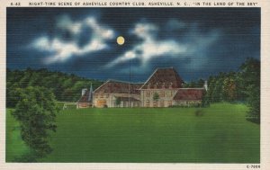 Vintage Postcard Night-Time Asheville Country Club Land Of Sky North Carolina NC