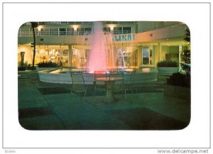 Dancing Fountain at night, Ilikai Hotel,  Honolulu, Hawaii, 40-60s