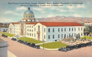 TUCSON, Arizona AZ   PIMA COUNTY COURT HOUSE  Courthouse  c1940's Linen Postcard