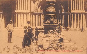 Pigeons by Fountain Venzia Pigeon unused 