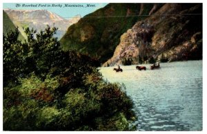 The Rosebud Ford In Rocky Mountains Montana Postcard Posted 1911