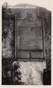 New York Adirondacks Tablet At Grave Of John Brown Real Photo