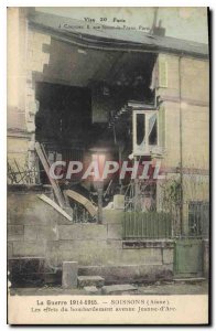 Old Postcard Militaria War 1914 1915 Soissons The effects of the bombing Aven...