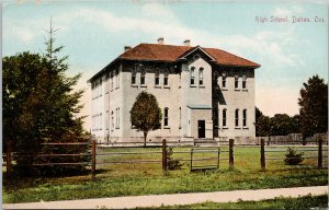 High School Dutton Ontario Pugh c1910 Postcard F27