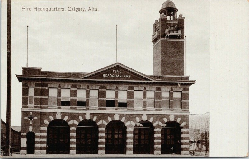 Fire Headquarters Calgary AB Alberta Unused LC Wilson Postcard F69