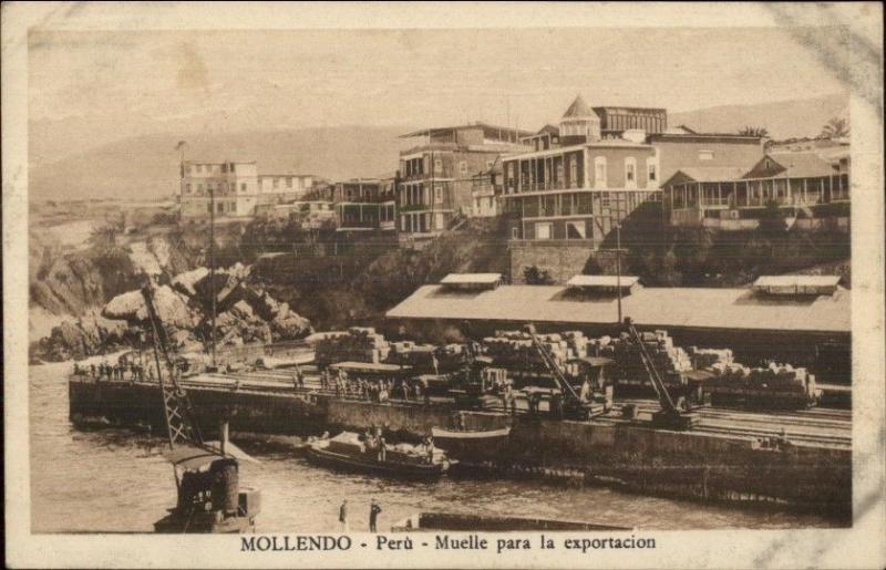 Mollendo Peru c1910 Postcard #4 Muelle para la Expotacion