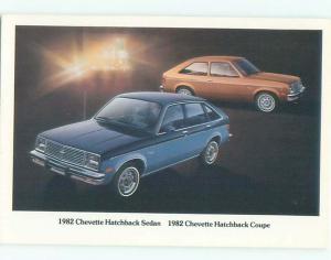 1982 Postcard Ad CHEVROLET CHEVETTE HATCHBACK SEDAN AND COUPE CARS AC6172@