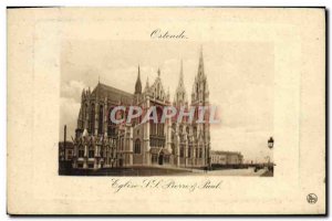 Old Postcard Ostend St Peter Paul Church