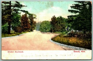 Western Boulevard Detroit Michigan MI UNP DB Postcard G1