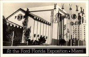 Miami FL Ford Florida Expo Exposition ART DECO Real Photo Postcard