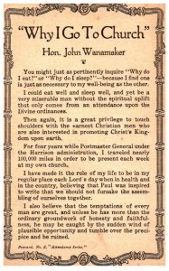 Why I go to Church, Hon. John Wanamaker