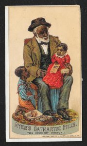 VICTORIAN TRADE CARD Ayer's Cathartic Pills Blacks