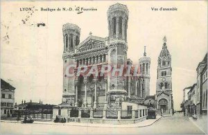 Old Postcard Lyon Basilica of Our Lady of Fourviere Overview