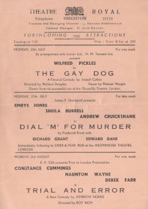 Agatha Christie Dial M For Murder Vintage Brighton Theatre Flyer