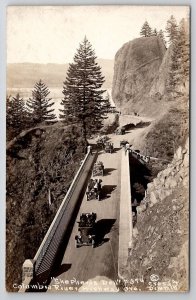 Shepherds Dell Columbia River Highway Old Cars Tourists Oregon Postcard X23