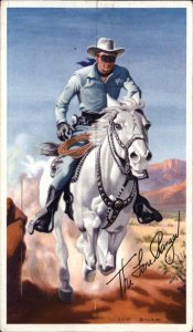 Cowboy Lone Ranger on Horse Silver Mailed 1951 Nice Color Postcard