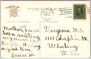 Dayton Ohio OH, 1908 The Log Cabin House, Street, Erected 1796, Vintage Postcard